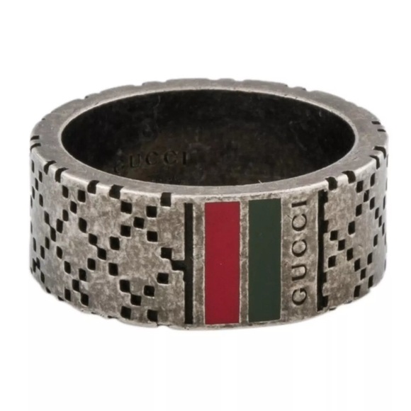 🔥 Gucci Diamantissima Ring – Black Enamel & Palladium - Picture 1 of 8